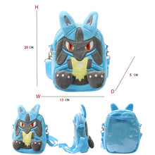 Lade das Bild in den Galerie-Viewer, Mimigma, Lucario oder Bauz Plüschige Umhängetaschen (ca. 20cm)