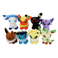 Lade das Bild in den Galerie-Viewer, 8er Set mit Nachtara, Evoli, Psiana, Blitza, Aquana, Flamara, Glaziola, Folipurba Kuscheltier kaufen