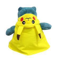 Lade das Bild in den Galerie-Viewer, Relaxo Snorlax Cosplay als Evoli oder Pikachu Stofftier (ca. 30cm) kaufen