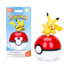 Lade das Bild in den Galerie-Viewer, Mega Construx Pokemon Pokeball (Pikachu, Mauzi, Glumanda, Bisasam, Schiggy Pummeluff) mit Pokemon Ball kaufen
