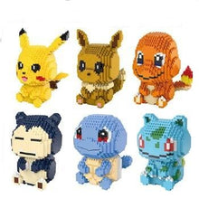 Lade das Bild in den Galerie-Viewer, Pikachu, Glumanda, Schiggy, Relaxo oder Evoli Bausteine Set Pokemon kaufen