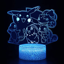 Lade das Bild in den Galerie-Viewer, Nachtlicht mit Pokemon Starter Motiv, Farbwechsel und 3D Effekt kaufen