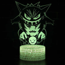 Lade das Bild in den Galerie-Viewer, Gengar Nachttischlampe mit magischen Farbwechsel und 3D Pokemon Lampe kaufen