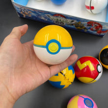 Lade das Bild in den Galerie-Viewer, Große Pokebälle (ca. 8cm) mit Figuren (8 Stk. im Spiel Set) kaufen
