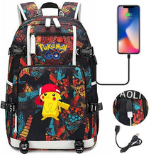 Lade das Bild in den Galerie-Viewer, Pokémon Rucksack mit Smartphone Ladefunktion kaufen