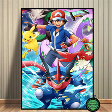 Lade das Bild in den Galerie-Viewer, Pokemon Poster Kunstdrucke Ash Ketchum Pikachu Jigglypuff etc. kaufen