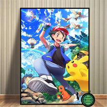 Lade das Bild in den Galerie-Viewer, Pokemon Poster Kunstdrucke Ash Ketchum Pikachu Jigglypuff etc. kaufen