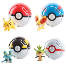 Lade das Bild in den Galerie-Viewer, 20 Stk. Große (ca. 7cm) Pop n throw Pokebälle mit Figuren Spielzeug
