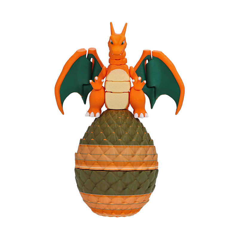 Glurak als bewegliche Pokemon Figur mit Ei