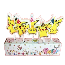 Load the image into the gallery viewer, 5 pcs Pokemon Pikachu candles cake decoration for birthday
