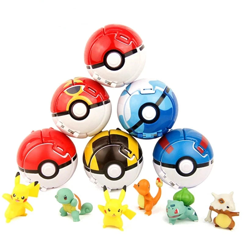 6 Stk. Pokebälle mit Figuren