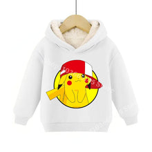 Lade das Bild in den Galerie-Viewer, Warme gefütterte Kinder Pullies Hoodies mit Pokemon Motiven
