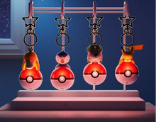 Load the image into the gallery viewer, Pokeball with Pokemon Keychain Pendant