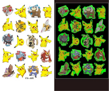 Lade das Bild in den Galerie-Viewer, Pokemon Luminous Tattoo Aufkleber für Kinder - Leuchten bei Dunkelheit
