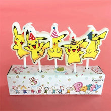 Load the image into the gallery viewer, 5 pcs Pokemon Pikachu candles cake decoration for birthday
