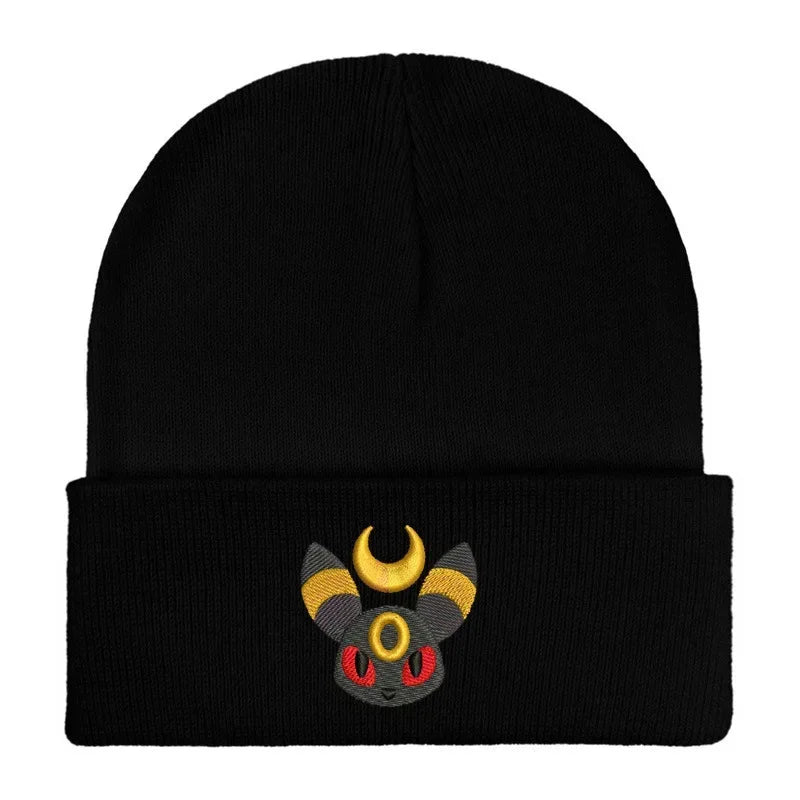 Warme Nachtara Umbreon Beanie Winter Herbst Mütze