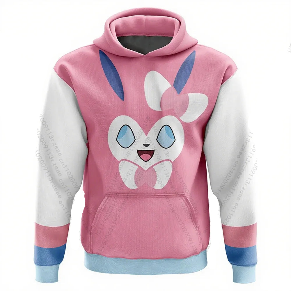 Feelinara Hoodie Sylveon Pokemon Pullover in Blau oder Pink