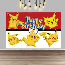 Lade das Bild in den Galerie-Viewer, Pokemon Pikachu Kindergeburtstag große Poster Banner Hintergrund Deko
