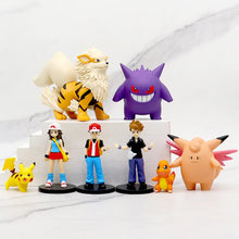 Lade das Bild in den Galerie-Viewer, 8 Stk. Pokemon Figuren im Set - Ash, Gengar, Pikachu, Arkani u. a.
