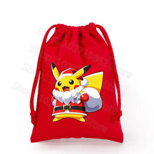 Lade das Bild in den Galerie-Viewer, Weihnachtliche Pokemon Pikachu Tassche mit Kordel für Nikolaus, Weihnachten Geschenke etc.
