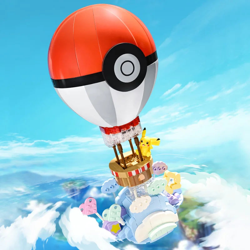 Fliegender Pokeball Heissluftballon Klemm-Baustein Spielzeug