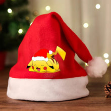 Lade das Bild in den Galerie-Viewer, Weihnachtsmanmütze mit Pikachu oder Pokemon Motiv
