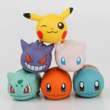 Lade das Bild in den Galerie-Viewer, 6er Set Pokemon Figuren mit Pikachu, Gengar, Mew, Bisasan, Schiggy und Glumanda
