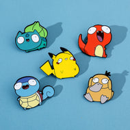 Lustige Pokemon Pins, Pikachu, Glumanda, Bisasam, Schiggy oder Enton
