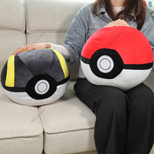 Lade das Bild in den Galerie-Viewer, Große Pokeball Plüsch Kissen (ca. 30cm)
