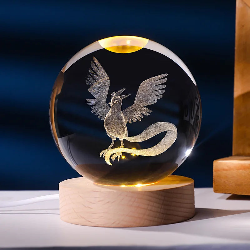 Pokemon Kristallkugel mit LED Licht, Geschenkidee, viele Pokemon Motive