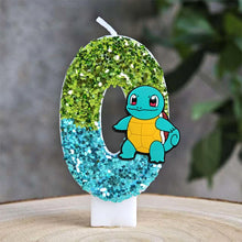 Carga la imagen en el visor de galería, Velas de Pikachu de Pokémon con purpurina para cumpleaños con año en diferentes colores