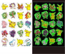 Lade das Bild in den Galerie-Viewer, Pokemon Luminous Tattoo Aufkleber für Kinder - Leuchten bei Dunkelheit
