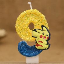 Lade das Bild in den Galerie-Viewer, Pokemon Geburtstagskerze mit Jahreszahl und Pikachu Motiv
