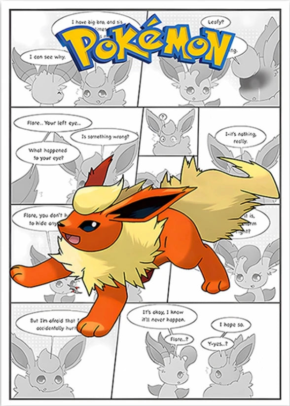 Pokemon Canvas Poster im Comic Look in vielen Motiven