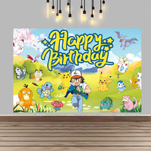 Lade das Bild in den Galerie-Viewer, Pikachu Kindergeburtstag Poster Hintergrund Banner für Geburtstag, Feier etc.
