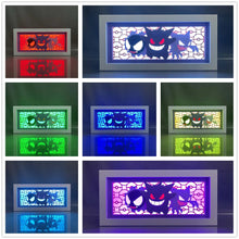 Lade das Bild in den Galerie-Viewer, Pokemon Gengar, Pikachu oder Mewto Bild mit LED Beleuchtung Lampe Licht
