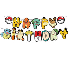Load the image into the gallery viewer, Pokemon children's birthday decorations - plates, cups, banners, tablecloths, etc.