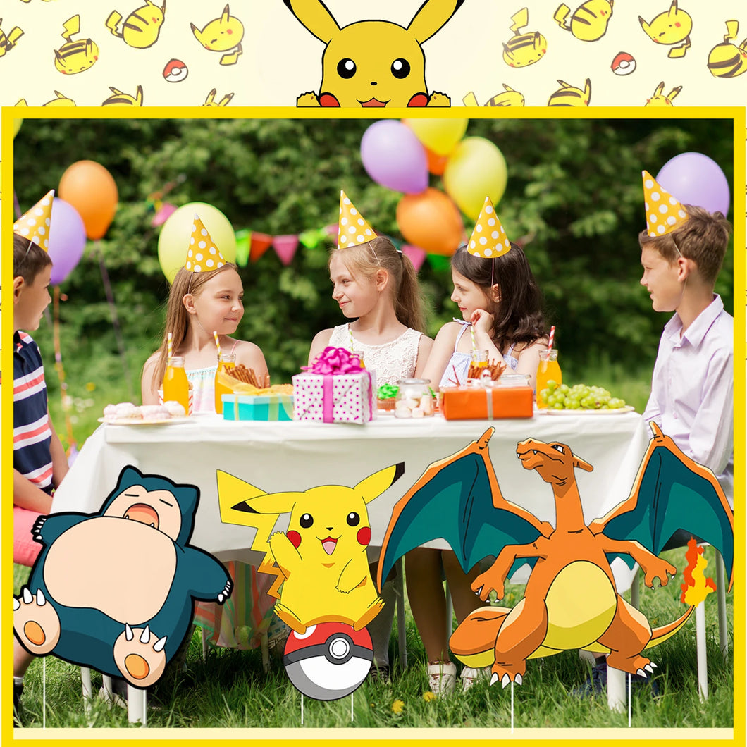 8 Stk. Pokemon Deko Schilder für Innen oder Außen Geburtstag, Feier
