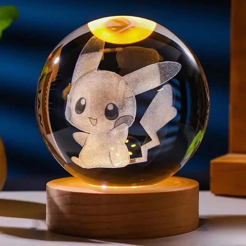 Wundervolle Pikachu 3D Kristall Kugel (ca. 12cm)