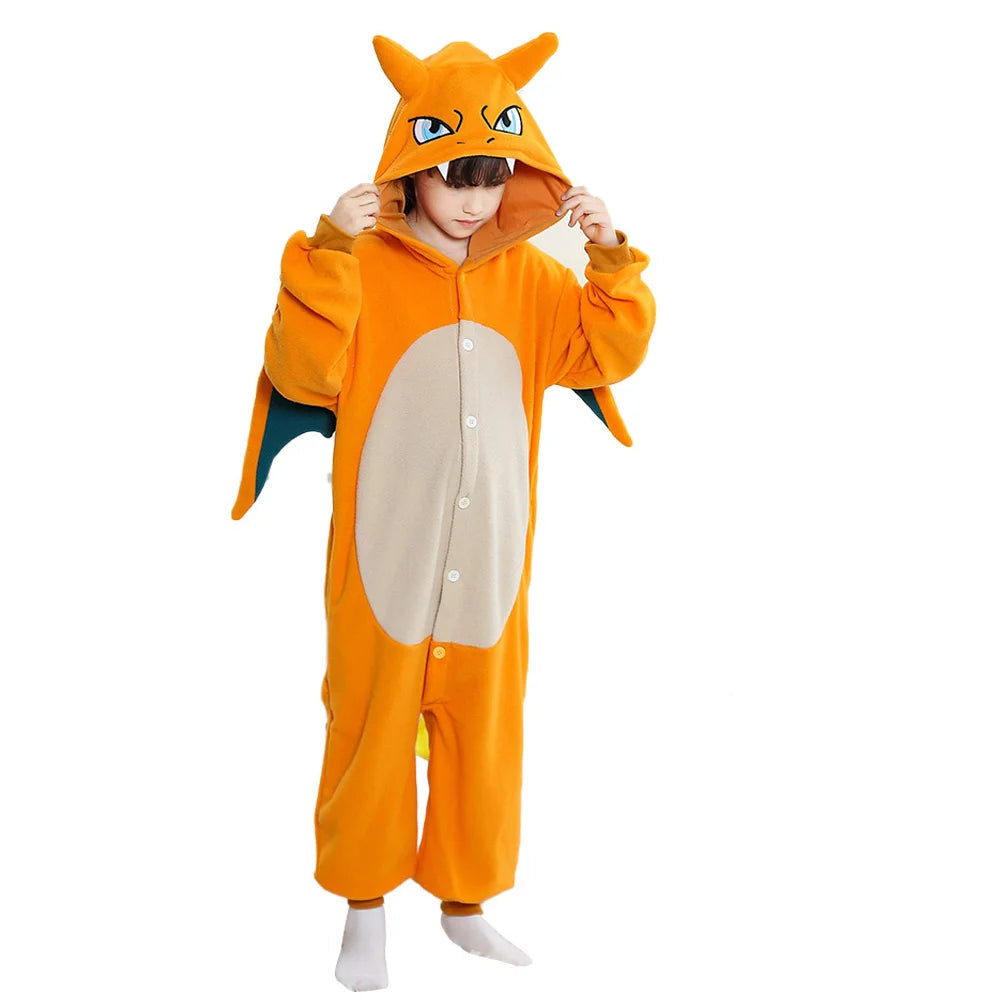 Glurak oder Mega Glurak Charizard Cosplay Onesie Pyjama für Kinder