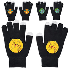 Lade das Bild in den Galerie-Viewer, Warme Kinder Handschuhe mit Pummeluff, Glurak oder Pikachu Motiv
