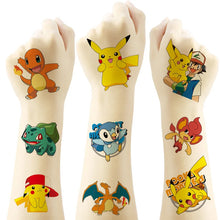Chargez l'image dans la visionneuse de galerie, autocollants de tatouage Pokémon pour enfants, 20 pièces dans un ensemble