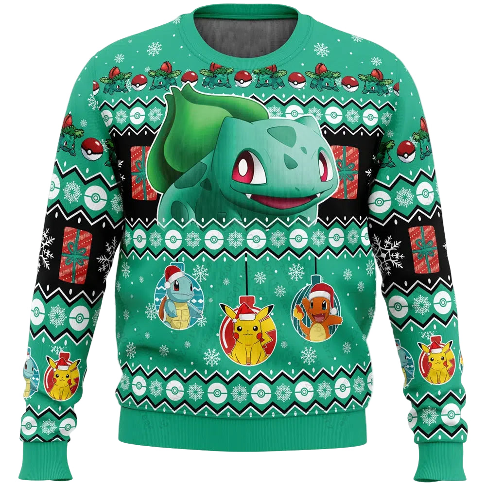 Weihnachtlicher Bisasam Bulbasaur Pullover Weihnachtspulli