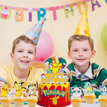 Lade das Bild in den Galerie-Viewer, Pokemon Pikachu Happy Birthday Kuchen Deko Set mit 25 Teilen Geburtstag Kindergeburtstag
