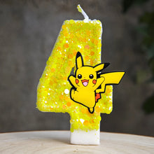 Lade das Bild in den Galerie-Viewer, Gelbe Pikachu Geburtstag Kerze mit Jahreszahl
