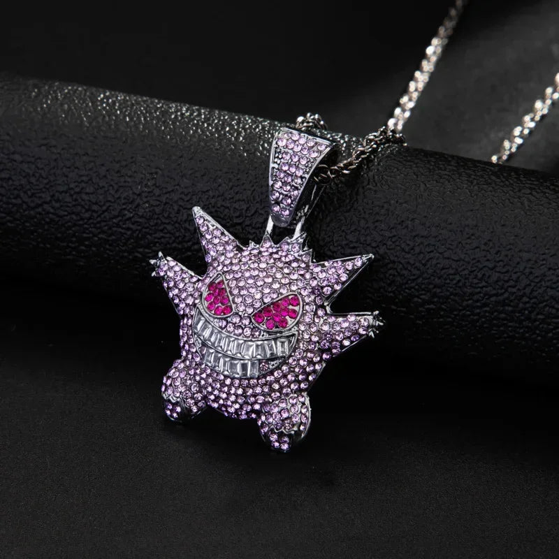 Ciondolo a forma di cartone animato Gengar in argento Ciondolo a forma di cartone animato Gengar in argento