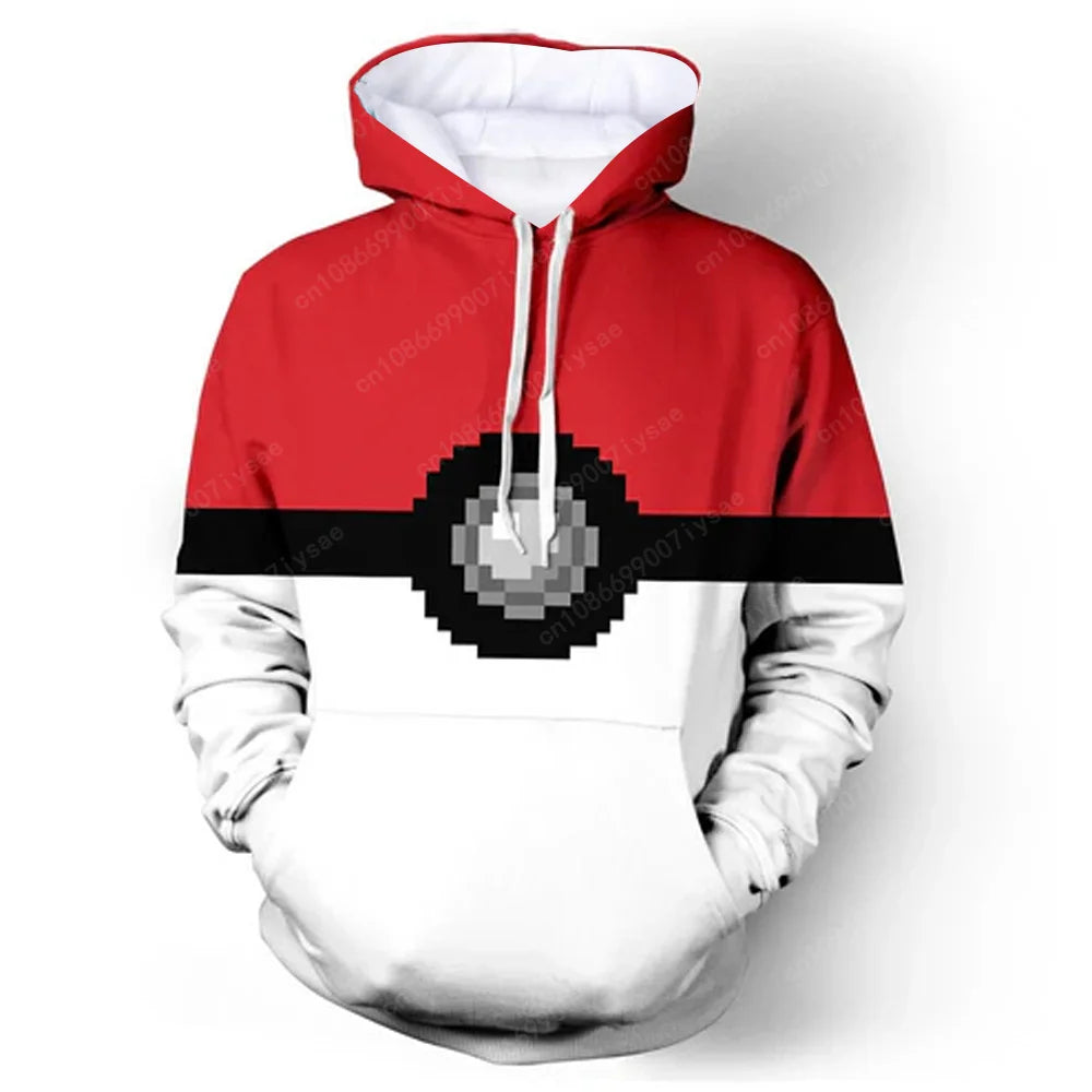 Pokeball Cosplay Pullover Hoodie für Kinder oder Erwachsene