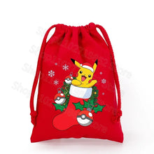 Lade das Bild in den Galerie-Viewer, Weihnachtliche Pokemon Pikachu Tassche mit Kordel für Nikolaus, Weihnachten Geschenke etc.
