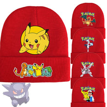 Load the image into the gallery viewer, Pokemon hats in a red winter look - many motifs