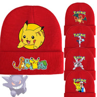 Pokemon Mützen im roten Winter Look - viele Motive